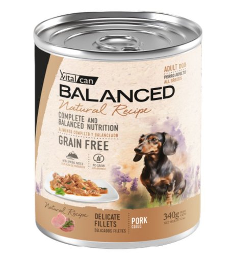 Imagen de Balanced Natural Recipe perro filetes cerdo 340g