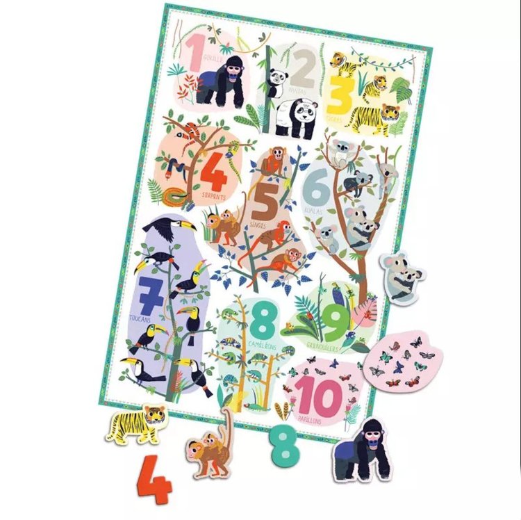 Imagen de Juego de imanes, números y animales