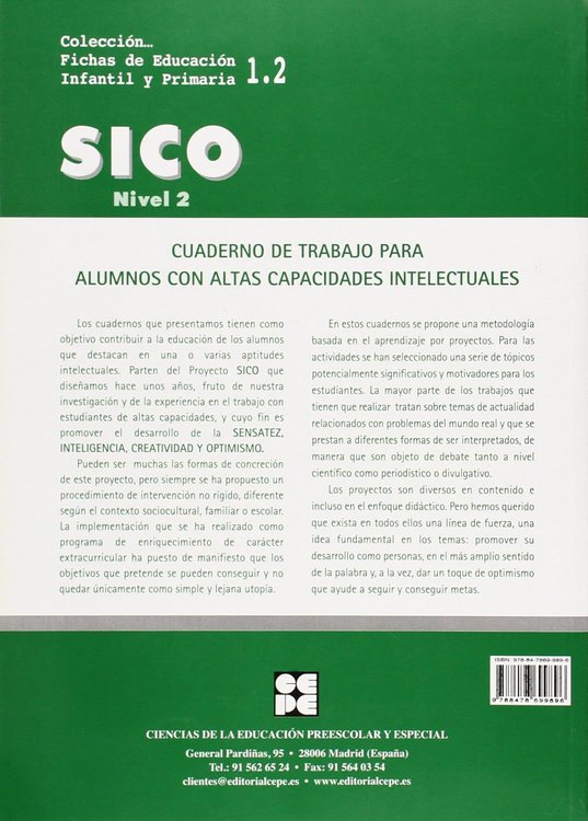 Imagen de Sico Nivel 2. Cuaderno de trabajo para alumnos con altas capacidades intelectuales