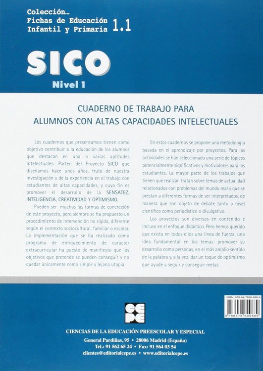 Imagen de Sico Nivel 1. Cuaderno de trabajo para alumnos con altas capacidades intelectuales