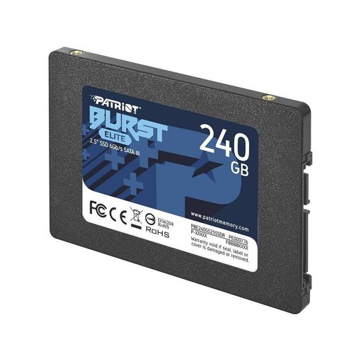 Disco SSD Patriot Burst Elite 240GB 2.5 SATA III modelo PBE240GS25SSDR con velocidades de hasta 450 MB/s para notebooks y PC de escritorio