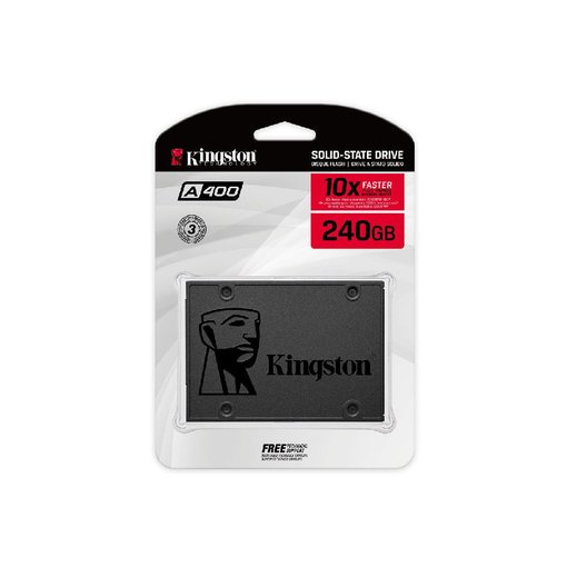Disco SSD Kingston A400 240GB 2.5 SATA III modelo SA400S37/240G con memoria 3D NAND y velocidades de hasta 500 MB/s para notebooks y PC de escritorio