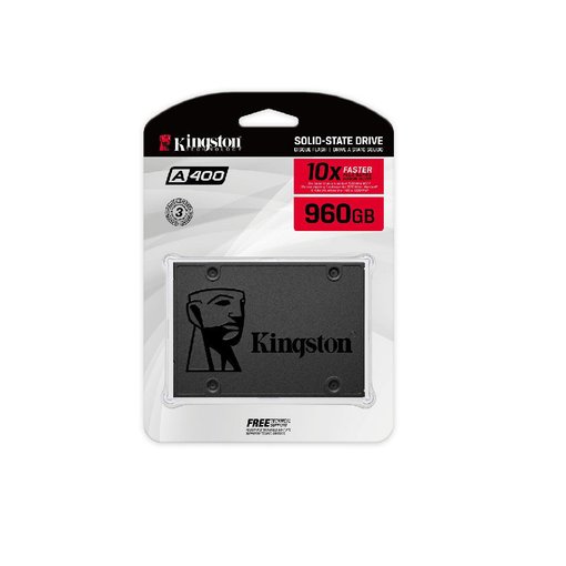 Disco SSD Kingston A400 960GB 2.5 SATA III modelo SA400S37/960G con memoria 3D NAND y velocidades de hasta 500 MB/s para notebooks y PC de escritorio
