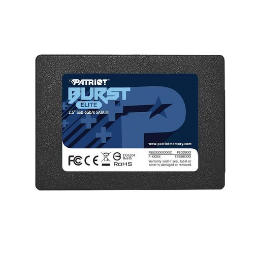 Disco SSD Patriot Burst Elite 960GB 2.5 SATA III modelo PBE960GS25SSDR con memoria 3D NAND y velocidades de hasta 450 MB/s para notebooks y PC de escritorio