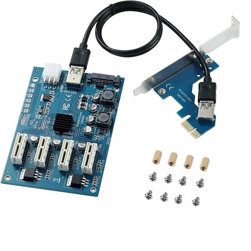 Riser Card BEYMEI PCIe 1X4 para expansión de puertos PCI Express.