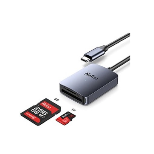 Lector de tarjetas Netac WK12 USB 3.0 y USB-C para SD y microSD NT09WK12-30GR