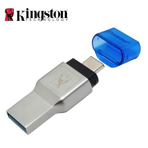 Lector de memoria KINGSTON MobileLite Duo 3C FCR-ML3C USB-A USB-C compatible con tarjetas microSD, microSDHC y microSDXC UHS-I para transferencia rápida de archivos