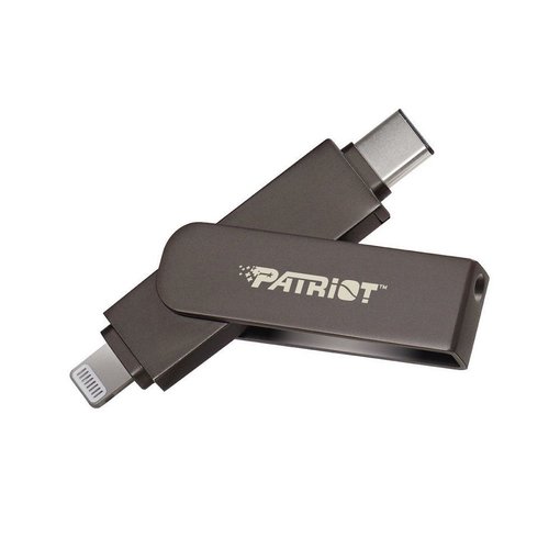 Memoria USB Patriot iLuxe Stick 512GB USB 3.2 Type-C Lightning PI512GSKM30CL para iPhone y iPad con certificación Apple MFi y respaldo automático