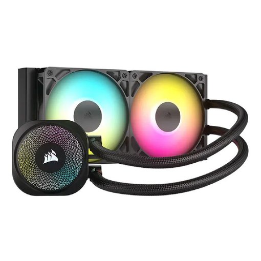 Sistema de refrigeración líquida Corsair Nautilus 240 RS ARGB, modelo CW-9060092-WW, radiador 240 mm con ventiladores ARGB direccionables y control mediante iCUE