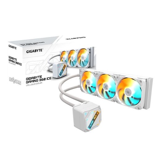Water Cooler GIGABYTE GAMING 360 ICE blanco con refrigeración líquida ARGB de 360 mm