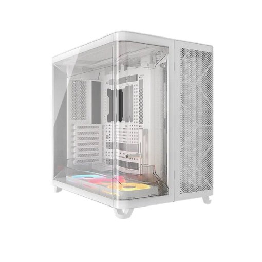 Gabinete Corsair AIR 5400 RS-R ARGB color blanco para placas ATX, con iluminación ARGB, excelente flujo de aire, diseño de alto rendimiento y amplio soporte para refrigeración líquida y componentes de última generación.