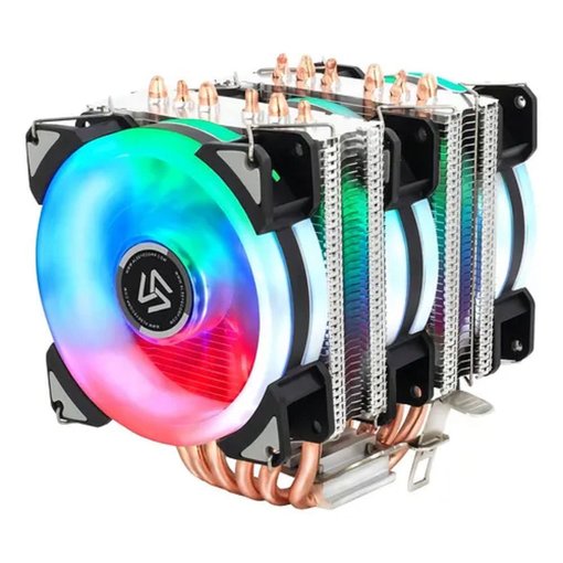 Cooler para CPU Alseye DR90 RGB con 6 heatpipes y ventilador PWM de 90 mm