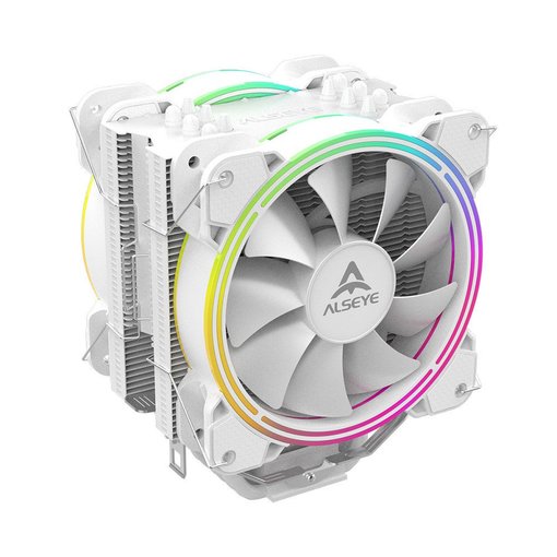 Cooler para CPU Alseye Halo H120D RGB White con doble ventilador y 6 heatpipes