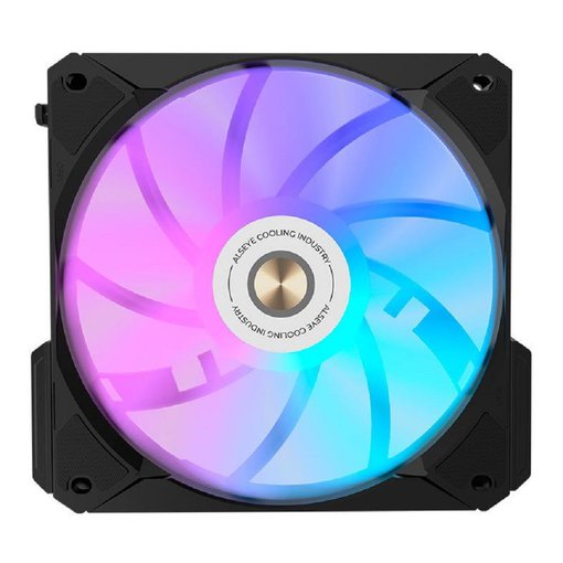 Cooler fan Alseye I-12 Black ARGB 120 mm PWM para gabinete PC gamer con iluminación ARGB de alto rendimiento.