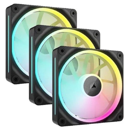 Kit de 3 Fan Cooler Corsair iCUE LINK LX120 RGB de 120 mm con control PWM, iluminación RGB direccionable y sistema iCUE LINK para gabinetes y radiadores de alto rendimiento.