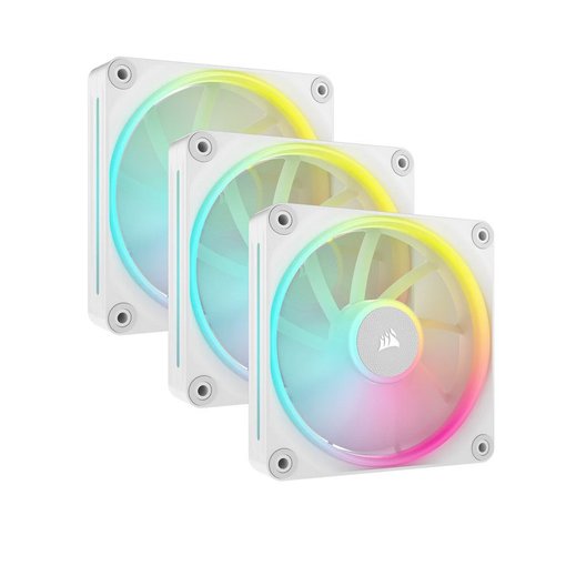 Kit de 3 Fan Cooler Corsair iCUE LINK LX120-R RGB de 120 mm color blanco con control PWM, iluminación RGB direccionable y sistema iCUE LINK para gabinetes y radiadores de alto rendimiento.