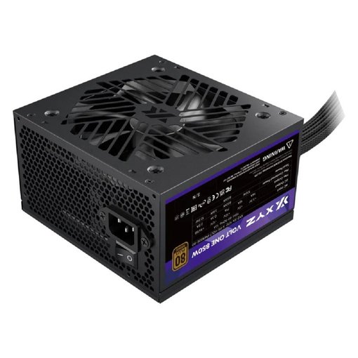 Fuente de alimentación XYZ Volt One de 850W con certificación 80 Plus Bronze y formato ATX para computadoras gamer, equipos de alto rendimiento y configuraciones exigentes.