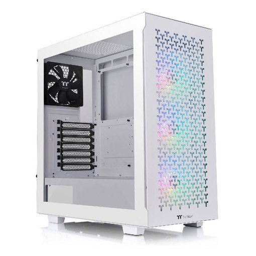 Gabinete Thermaltake V350 TG ARGB Snow ATX Mid Tower blanco con panel de vidrio templado
