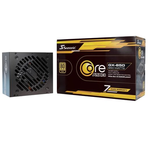 Fuente de alimentación Seasonic Core GX-850 SRP-CGX851 de 850W con certificación 80 Plus Gold, estándar ATX 3.0 y diseño para computadoras gamer y equipos de alto rendimiento.