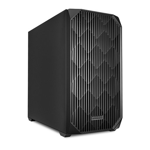 Gabinete Sharkoon MK3 Black Micro-ATX con diseño compacto, excelente ventilación y espacio para componentes de alto rendimiento.