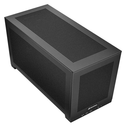 Gabinete Sharkoon REBEL C20 Mini-ITX compacto con diseño de alto flujo de aire para PC gamer.