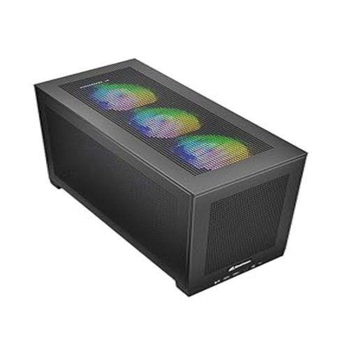Gabinete Sharkoon REBEL C20 Mini-ITX RGB con iluminación RGB y diseño compacto para PC gamer.