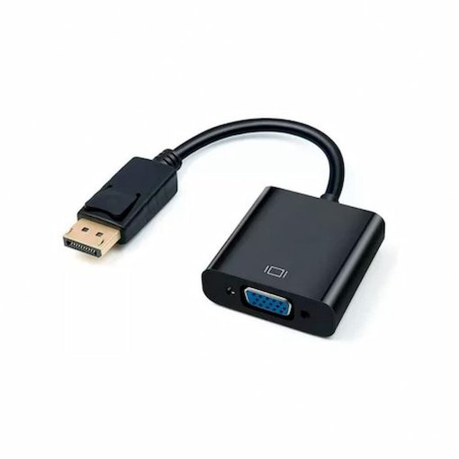 Adaptador DisplayPort macho a VGA hembra Full HD 1080p color negro para monitor y proyector