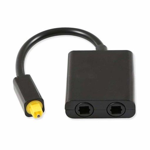 Adaptador divisor de audio óptico con 1 entrada Toslink y 2 salidas, color negro, marca ZEXMTE