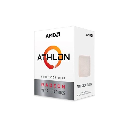 Procesador AMD Athlon 3000G — CPU de escritorio con 2 núcleos, 4 hilos, frecuencia de 3.5 GHz, gráficos integrados Radeon Vega 3 y socket AM4.