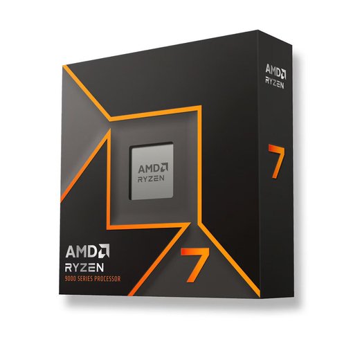 Procesador AMD Ryzen 7 9700X — CPU de escritorio con 8 núcleos, 16 hilos, arquitectura Zen 5, frecuencia turbo de 5.5 GHz, 32 MB de caché L3 y gráficos integrados Radeon RDNA 2.