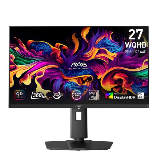 Monitor MSI MAG 271QPX QD-OLED de 27 pulgadas QHD 2K 240Hz para gaming con tecnología OLED