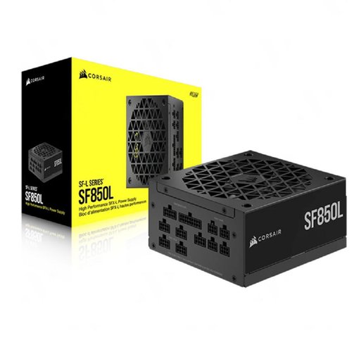 Fuente de alimentación Corsair SF850L de 850W con certificación 80 Plus Gold, formato SFX-L, diseño modular y alto rendimiento para equipos compactos y PC de gama alta.