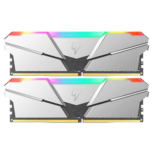 Imagen de MEMORIA DDR4 NETAC SHADOW RGB 2X8GB 16GB C16 3600 SILVER NTSRD4P3
