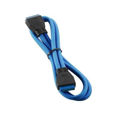 Cable de extensión interna USB 3.0 CableMod ModMesh Carbon Light/Blue de 50 cm, diseño premium y rígido para placas madre y gabinetes personalizados