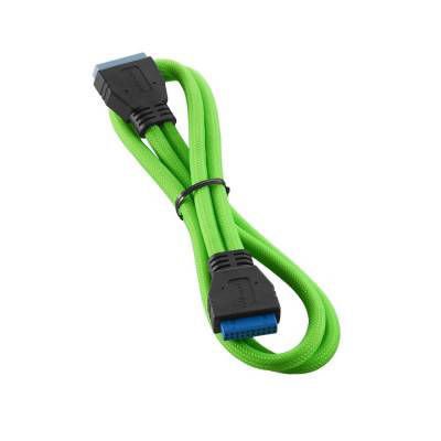 Cable de extensión interna USB 3.0 CableMod ModMesh verde claro y rojo de 50 cm, diseño premium y rígido para placas madre y gabinetes personalizados