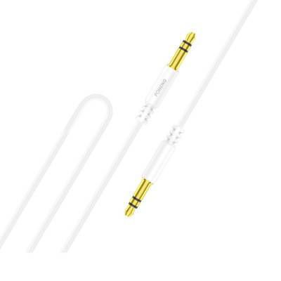 Cable de audio FONENG BM23 White 3.5mm AUX blanco de 1 metro