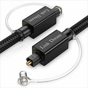 Cable óptico digital Toslink Dream YP‑1 de 3.3 ft, color negro, conectores protegidos
