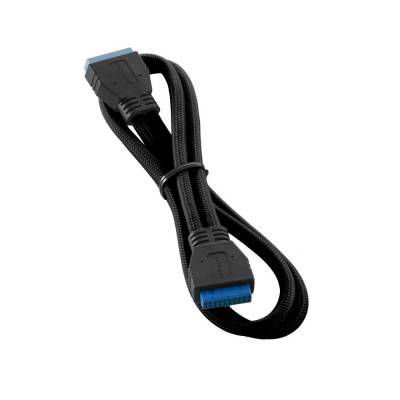 Cable de extensión interna USB 3.0 CableMod ModMesh negro de 50 cm, diseño premium y rígido para placas madre y gabinetes personalizados