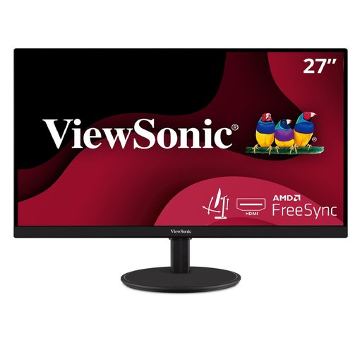 Monitor ViewSonic VA2747-MHJ de 27 pulgadas con panel IPS, resolución Full HD 1920x1080, frecuencia de actualización de 100Hz, conexiones HDMI y VGA, ideal para oficina, estudio y entretenimiento con colores nítidos y amplios ángulos de visión.