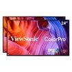 Monitor ViewSonic ColorPro VP2468A_H2 de 24 pulgadas con panel IPS Full HD, cobertura sRGB y configuración dual para uso profesional
