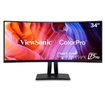 Monitor ViewSonic VP3456A de 34 pulgadas curvo UWQHD con panel VA, HDMI y DisplayPort para diseño y trabajo profesional