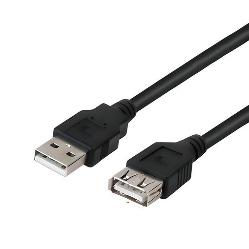 Cable extensor USB 2.0 macho a hembra de 1.5 metros color negro