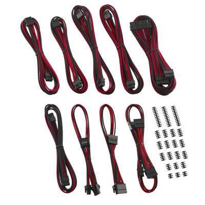 Kit completo de cables PSU CableMod ModFlex Classic negro/rojo para fuentes Corsair, diseño flexible y estético