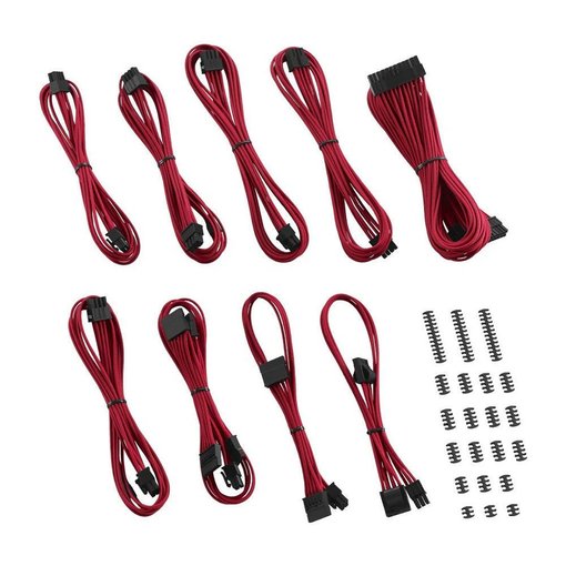 Kit completo de cables PSU CableMod ModFlex Classic rojo para fuentes Corsair, diseño flexible y estético