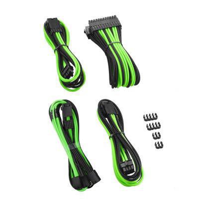 Kit completo de cables PSU CableMod Pro ModMesh negro/verde claro para fuentes Corsair, diseño rígido y estético