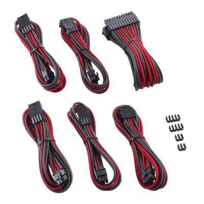 Kit completo de cables PSU CableMod Pro ModMesh Carbon Red para fuentes Corsair, diseño rígido y estético