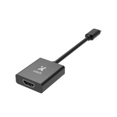 Adaptador XTECH XTC-541 USB Tipo-C macho a HDMI hembra con resolución 4K Ultra HD, compatible con MacBook, Chromebook, notebooks, monitores, televisores y proyectores HDMI