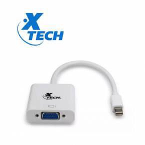 Adaptador XTECH XTC-340 Mini DisplayPort macho a VGA hembra Full HD 1080p de 17 cm para conectar notebooks, MacBook, Surface, monitores, proyectores y pantallas VGA