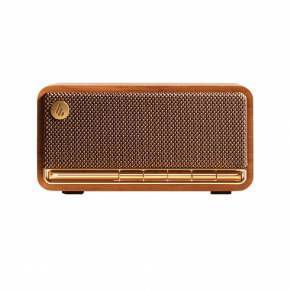 Parlante Edifier MP230 color marrón con diseño retro, sonido estéreo de alta calidad y conectividad multimedia
