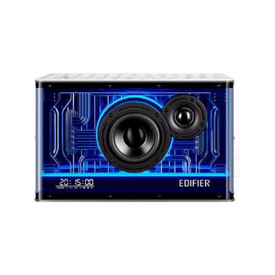 Parlante Edifier QD35 color blanco con iluminación RGB, sonido de alta calidad y conectividad inalámbrica